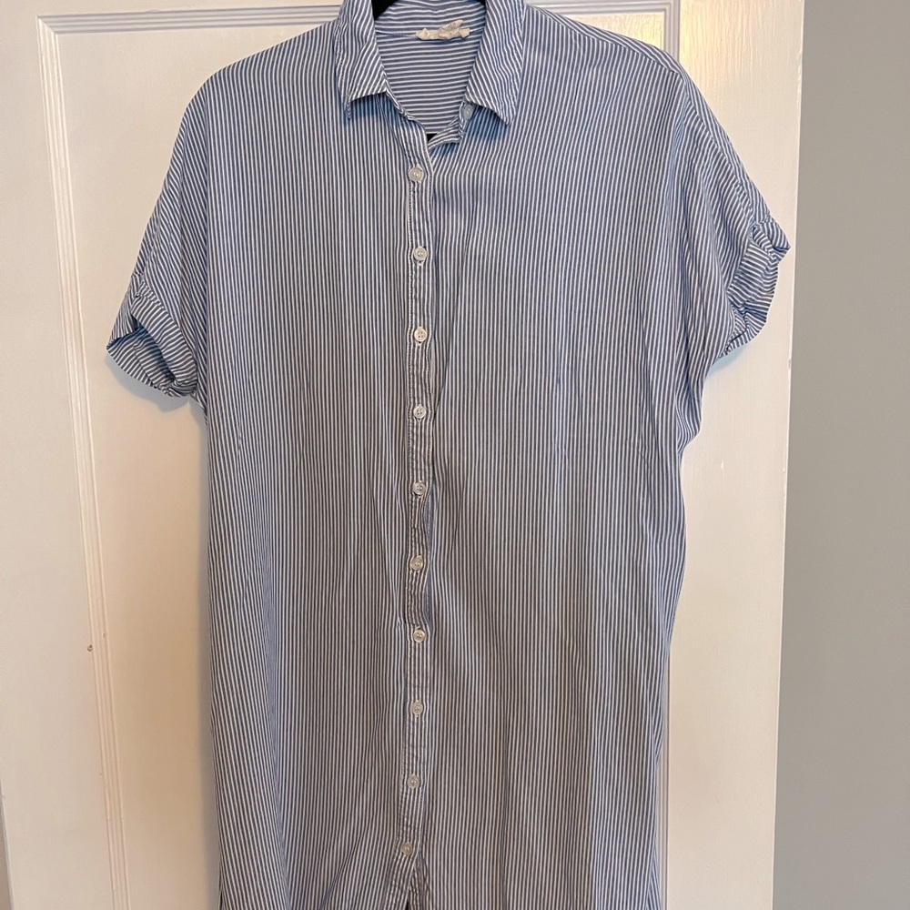 Silence and noise blue & white shirt dress